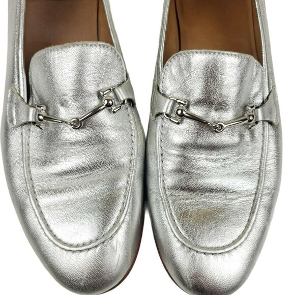 Navyboot Switzerland Silver MADE IN ITALY Horsebit Oxford Penny Loafers Size 39 - Picture 4 of 11